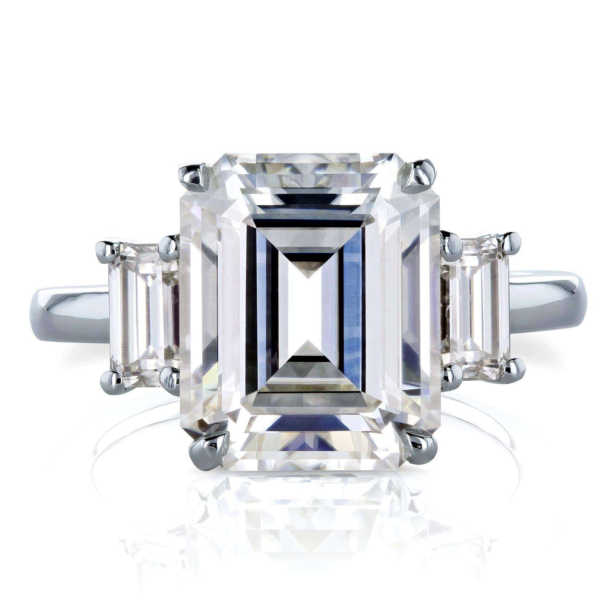 Kobelli 5 1/2 Carat TW 3-Stone Emerald Moissanite Engagement Ring MZ62340EC-5E/4.5W