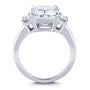 Kobelli 5 1/2 Carat TW 3-Stone Emerald Moissanite Engagement Ring