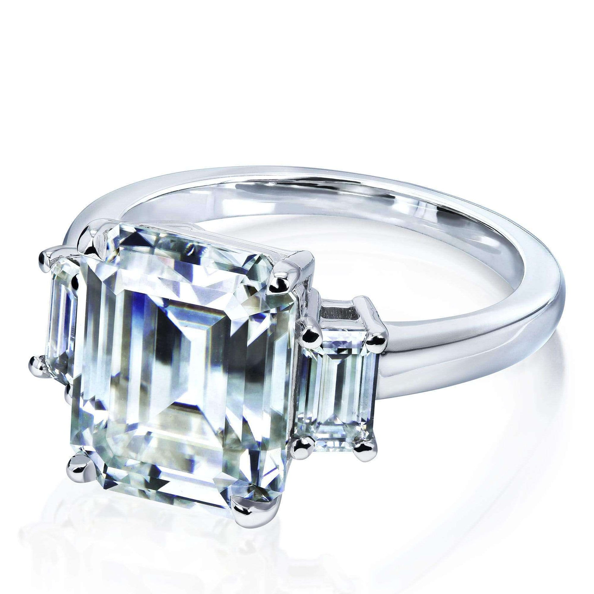 Kobelli 5 1/2 Carat TW 3-Stone Emerald Moissanite Engagement Ring MZFO62340EC-5E/4.5W