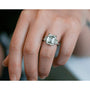 Kobelli 5 1/2 Carat TW 3-Stone Emerald Moissanite Engagement Ring