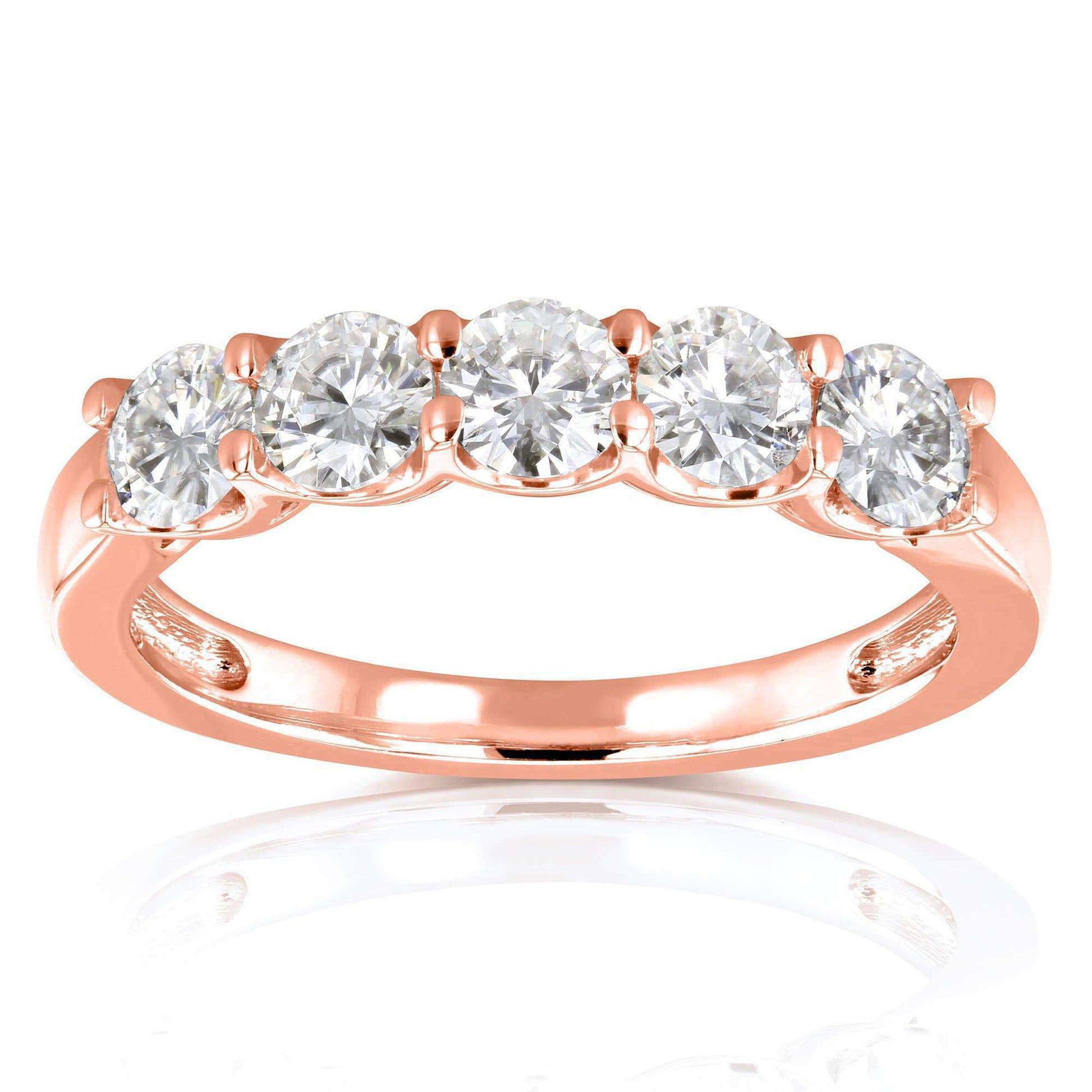 Kobelli 5 Stone Colorless Round Moissanite 14k Gold Band (4/5 CTW) MZFO62341D-R/4