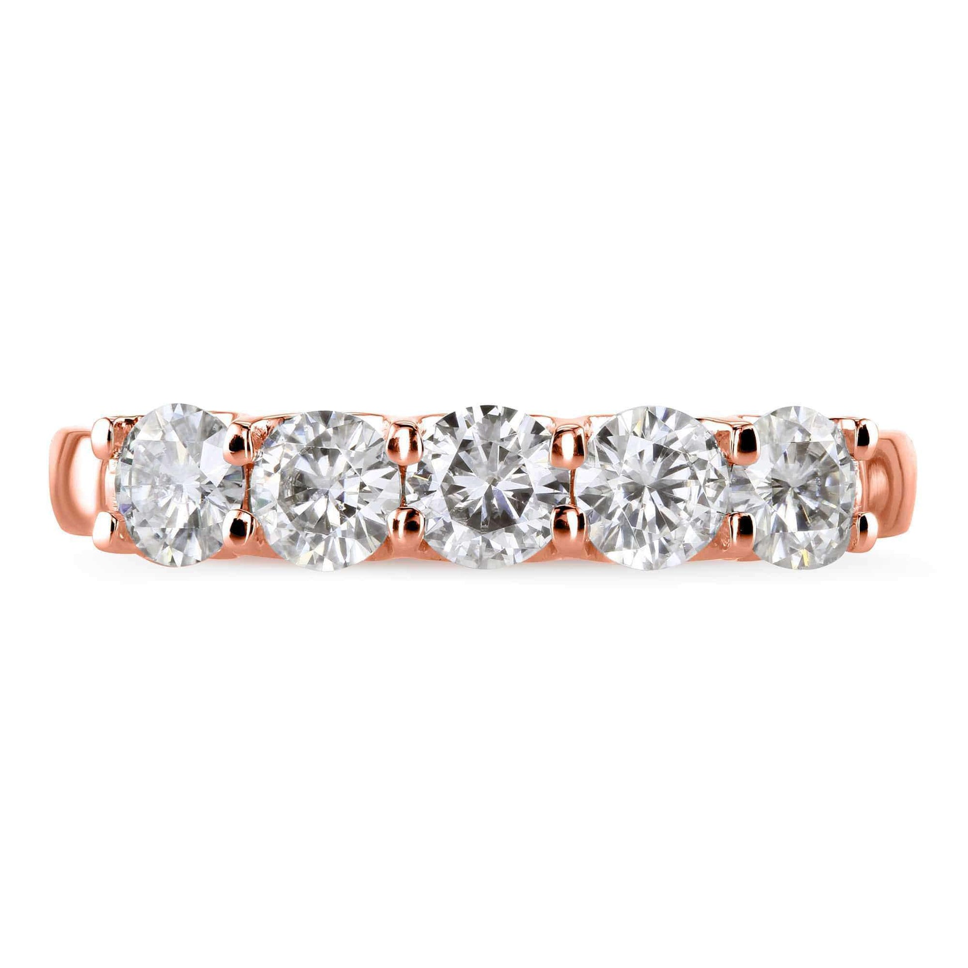 Kobelli 5 Stone Round Moissanite 14k Gold Band (4/5 CTW)