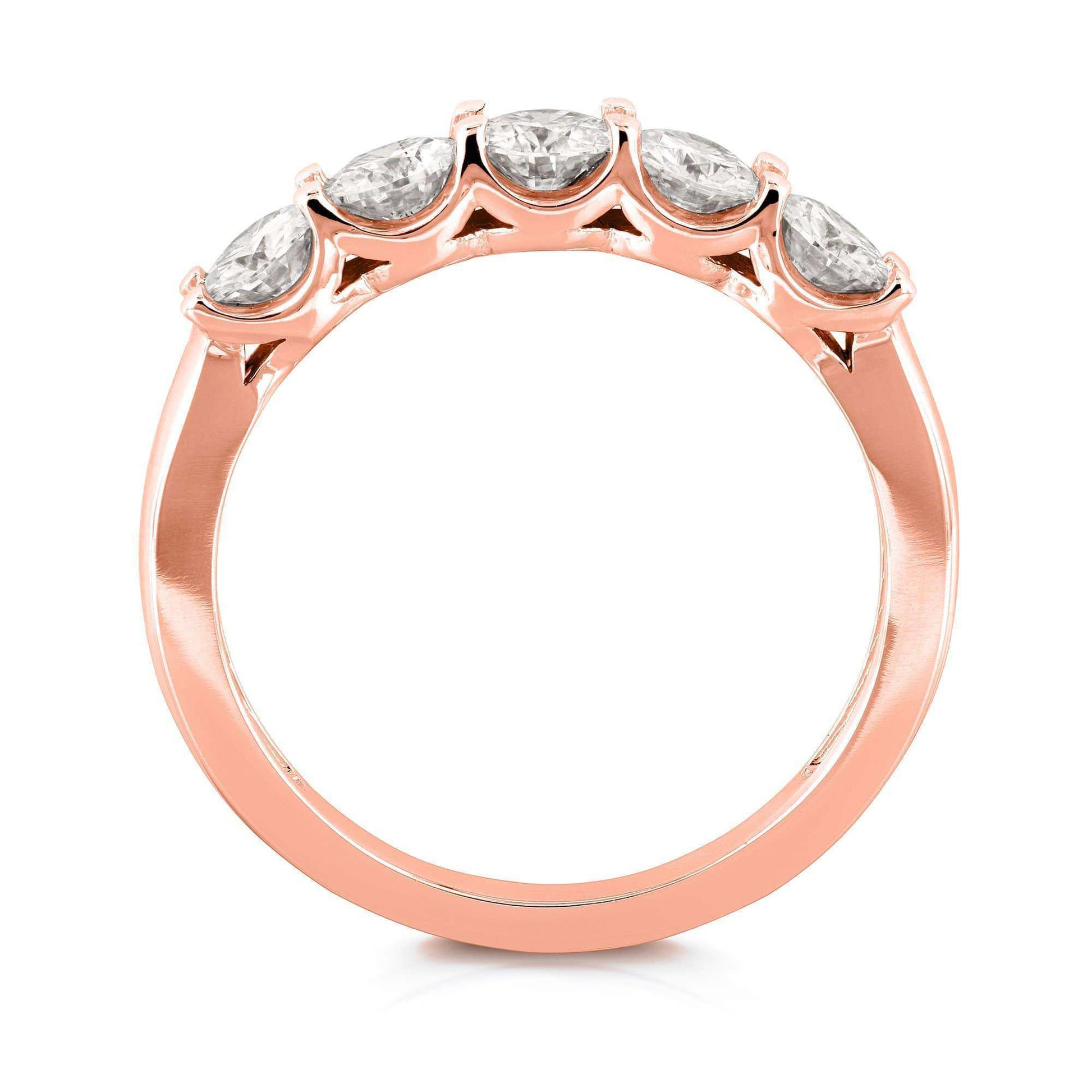 Kobelli 5 Stone Colorless Round Moissanite 14k Gold Band (4/5 CTW)