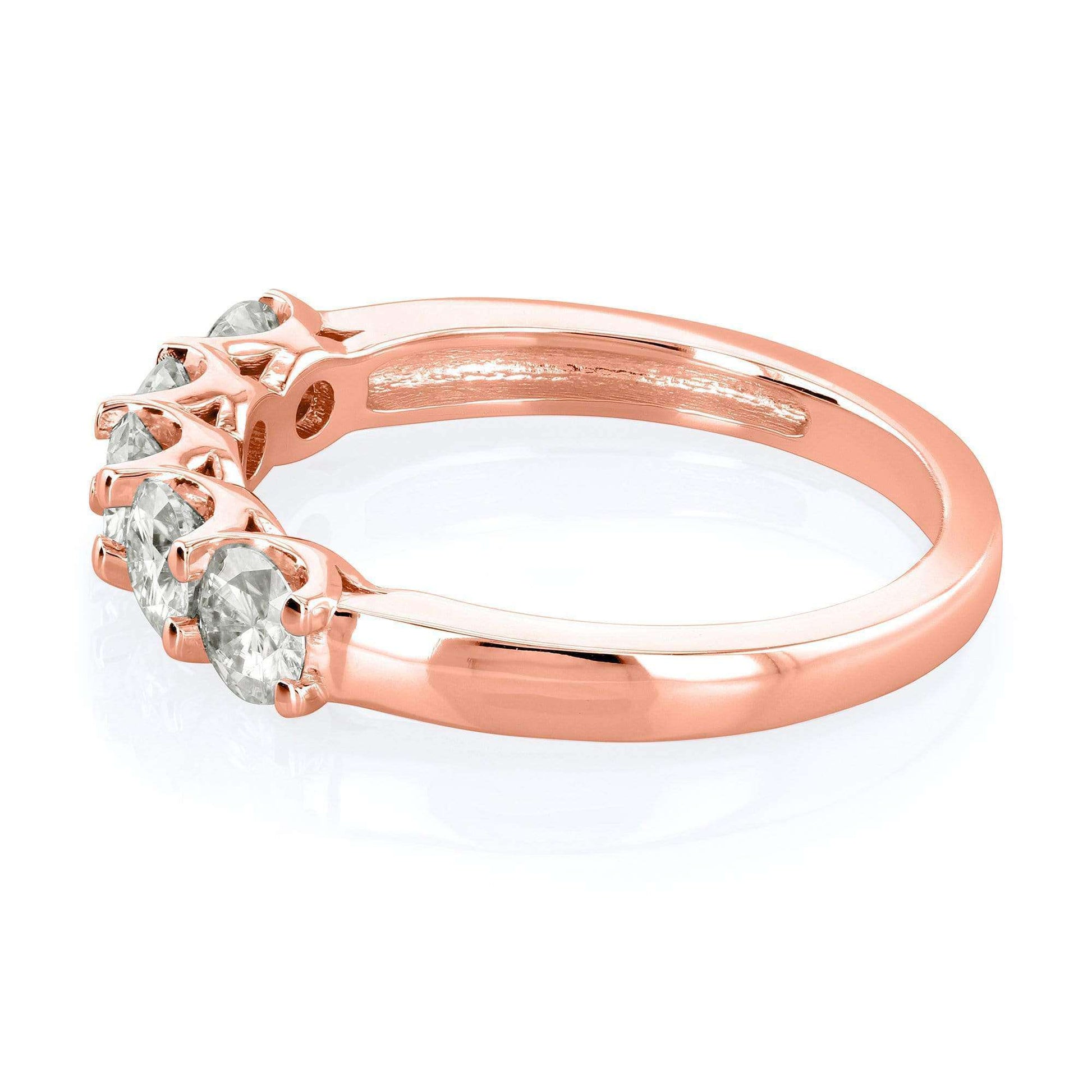 Kobelli 5 Stone Colorless Round Moissanite 14k Gold Band (4/5 CTW)