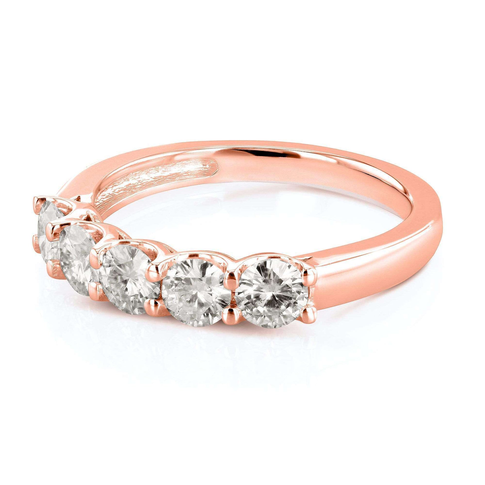 Kobelli 5 Stone Colorless Round Moissanite 14k Gold Band (4/5 CTW)