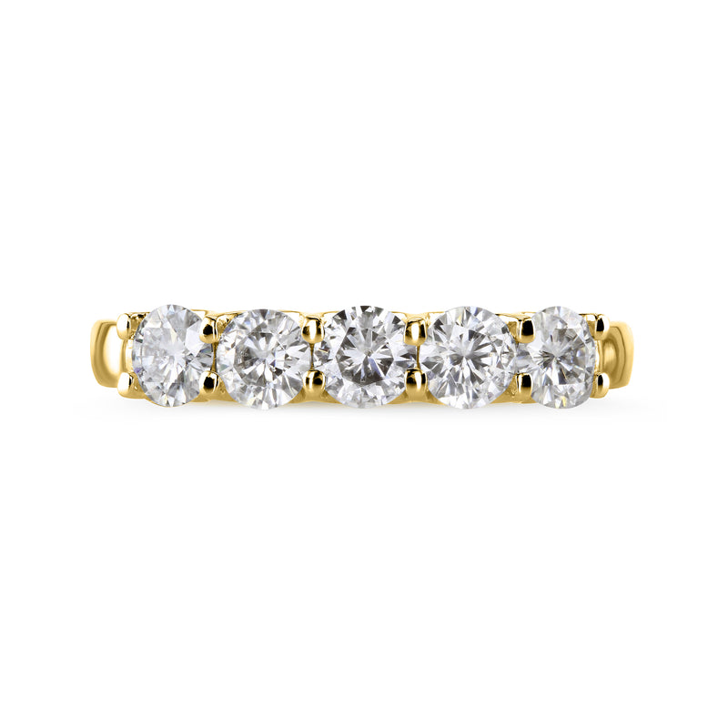 5 Stone Colorless Moissanite Band