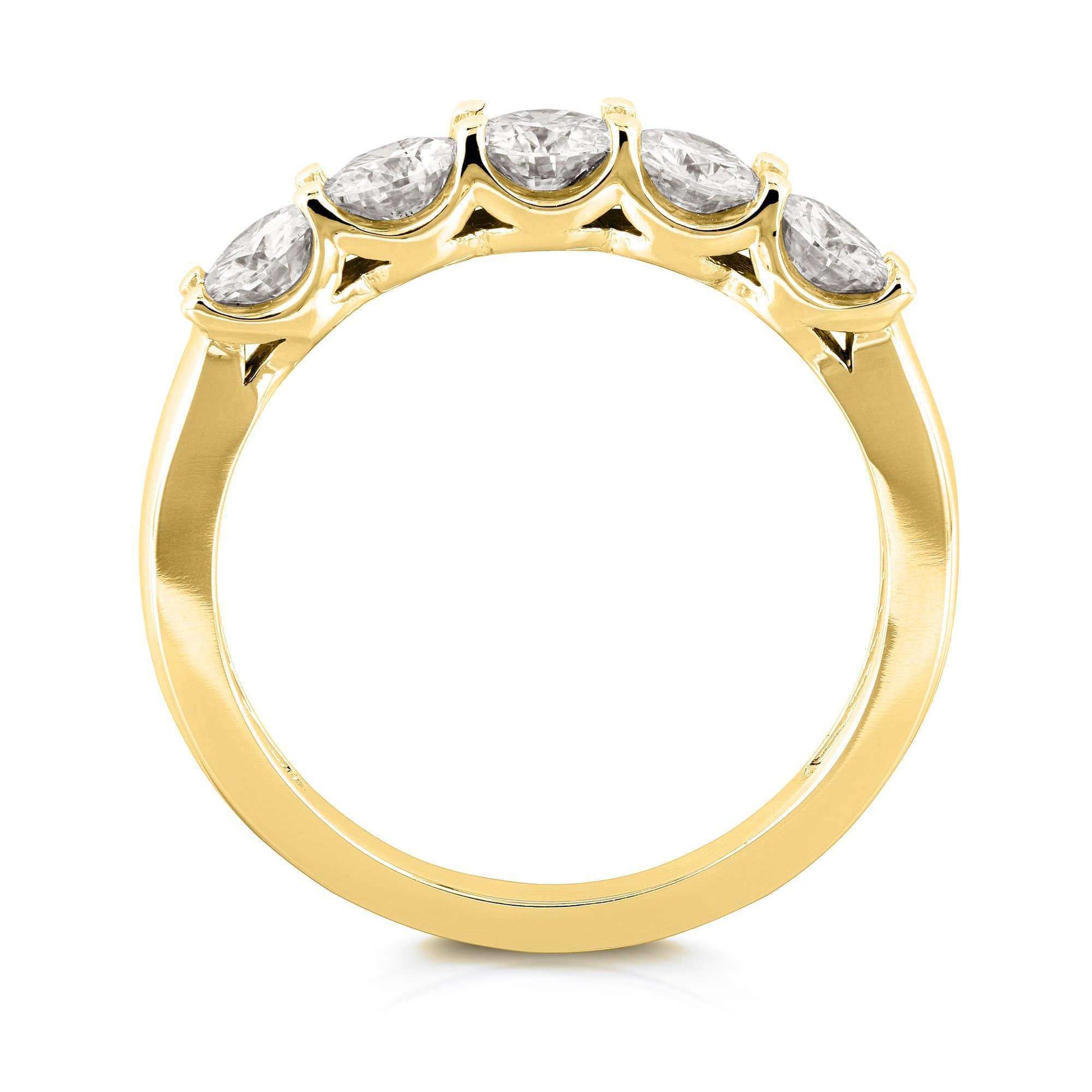 Kobelli 5 Stone Colorless Round Moissanite 14k Gold Band (4/5 CTW)