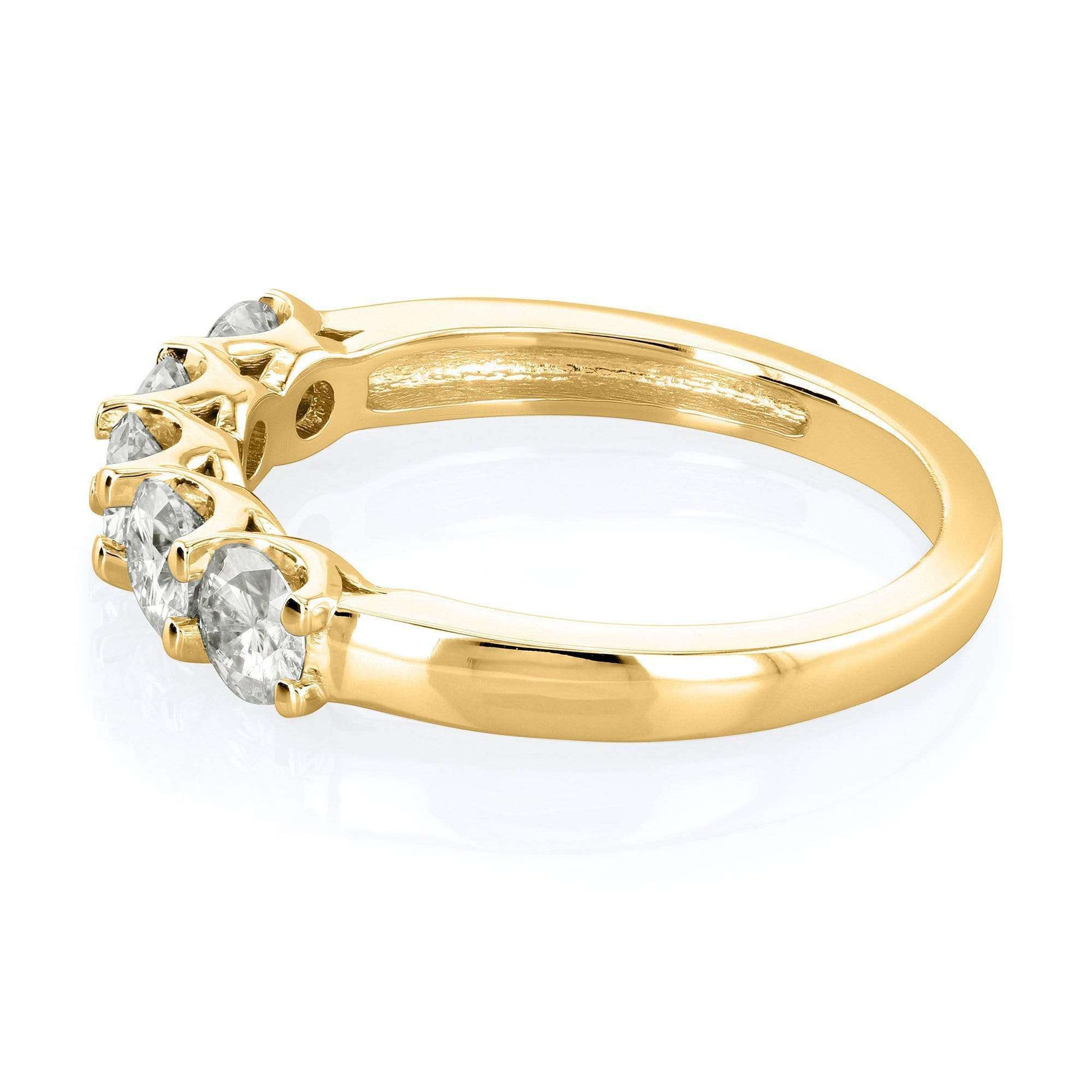 Kobelli 5 Stone Colorless Round Moissanite 14k Gold Band (4/5 CTW)