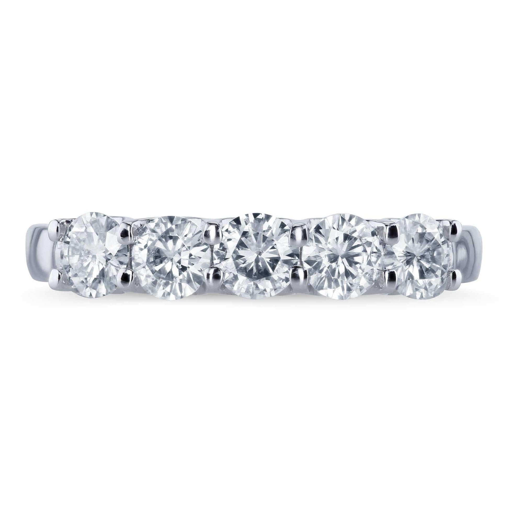 Kobelli 5 Stone Round Moissanite 14k Gold Band (4/5 CTW)