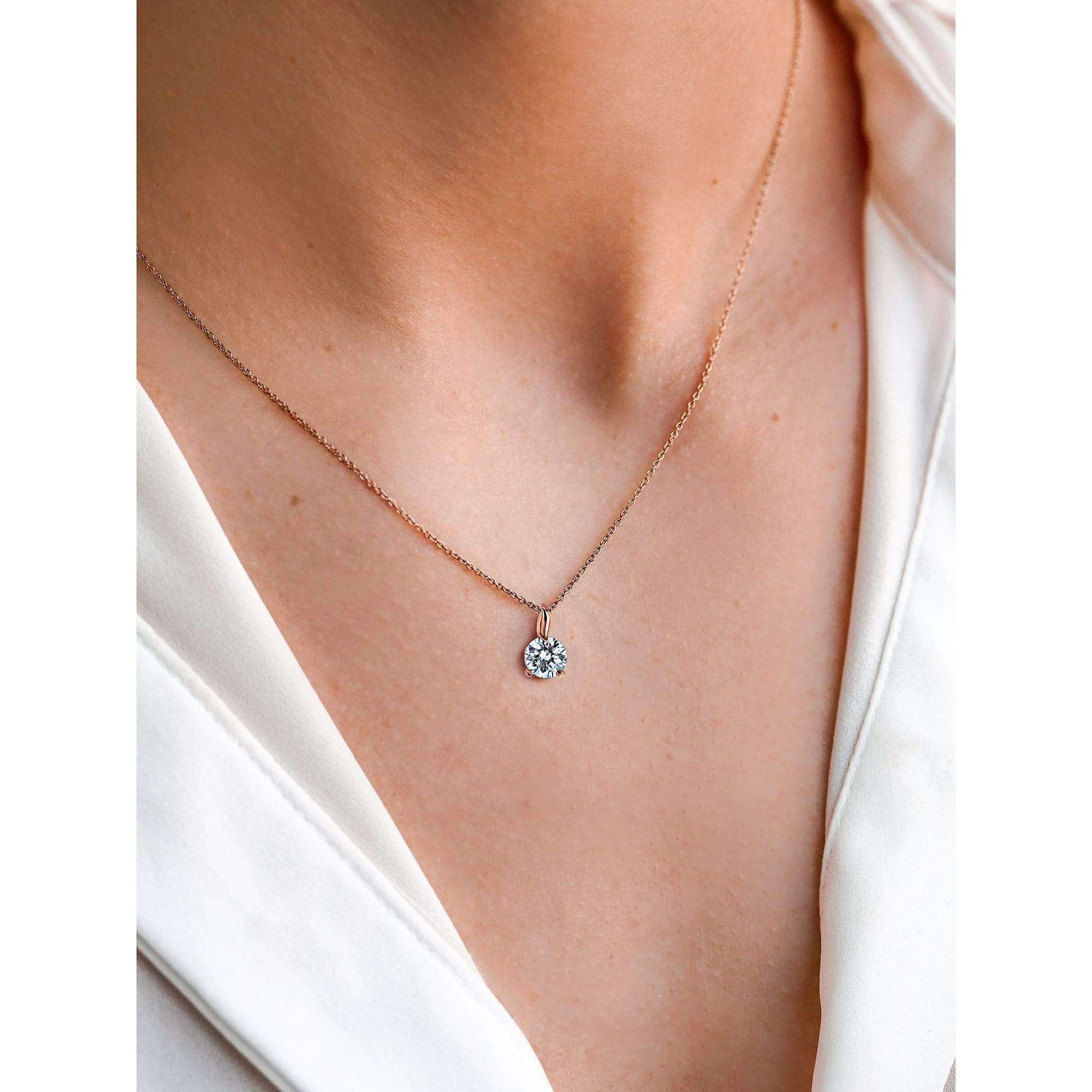 Kobelli 1ct Moissanite Solitaire Leaf Bail Necklace
