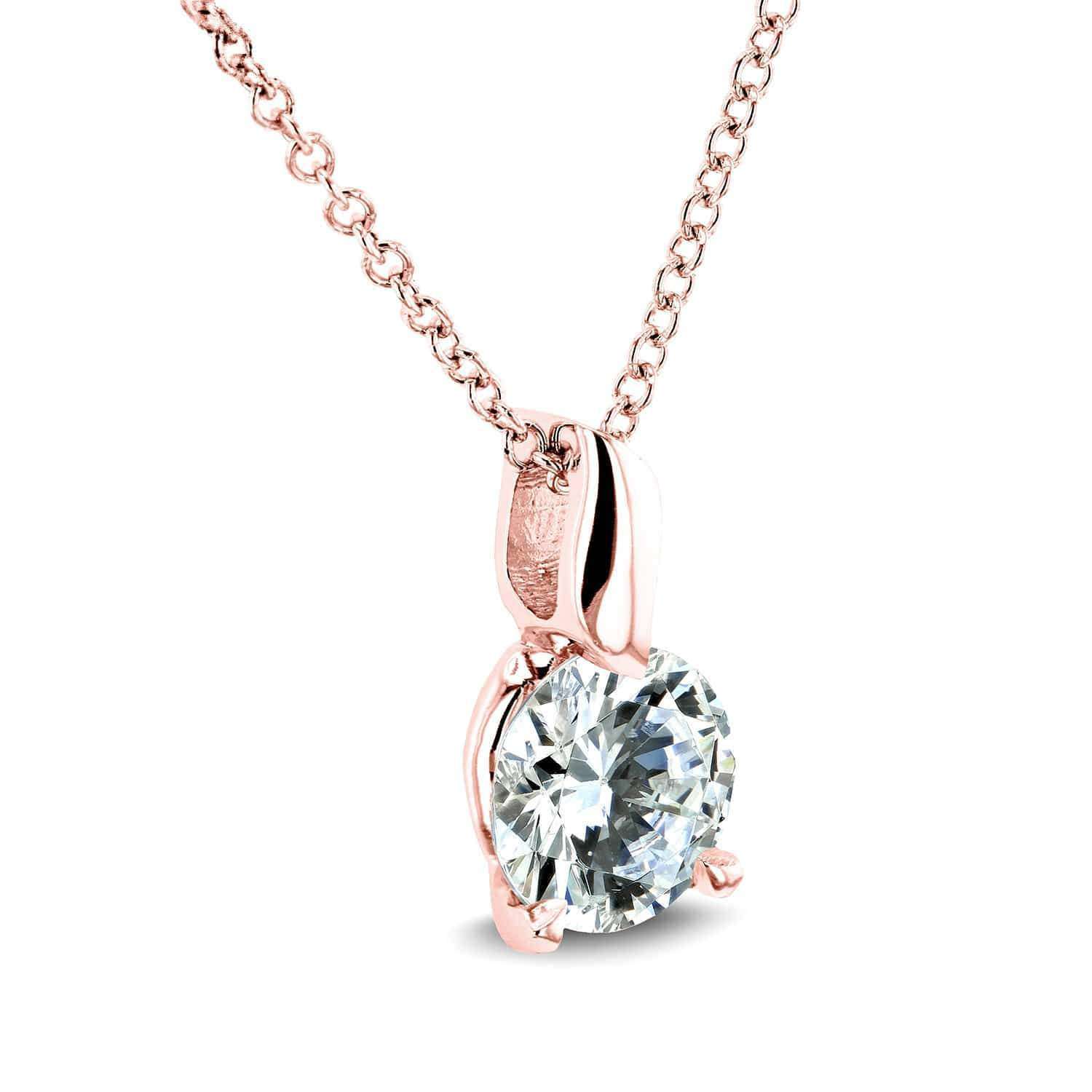 Kobelli Round Moissanite (H-I) Solitaire Pendant and Chain 4/5 Carat (6mm) in 14k Gold