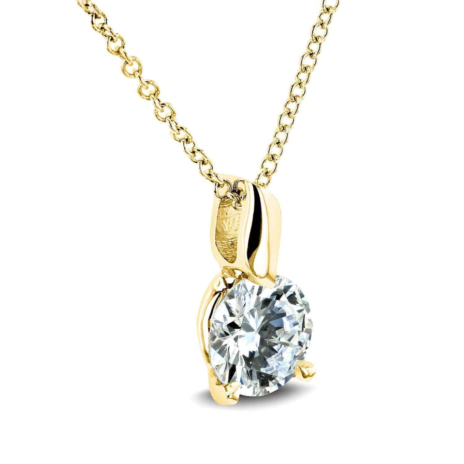 Kobelli Round Moissanite (H-I) Solitaire Pendant and Chain 4/5 Carat (6mm) in 14k Gold