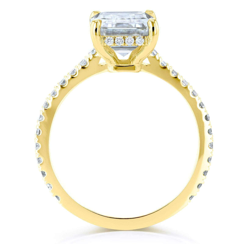 Kobelli Emerald-cut Moissanite and Diamond Engagement Ring 2 7/8 CTW 14k Yellow Gold