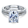 Kobelli 3-2/5ct TW Radiant Moissanite Drop Halo Bridal Set