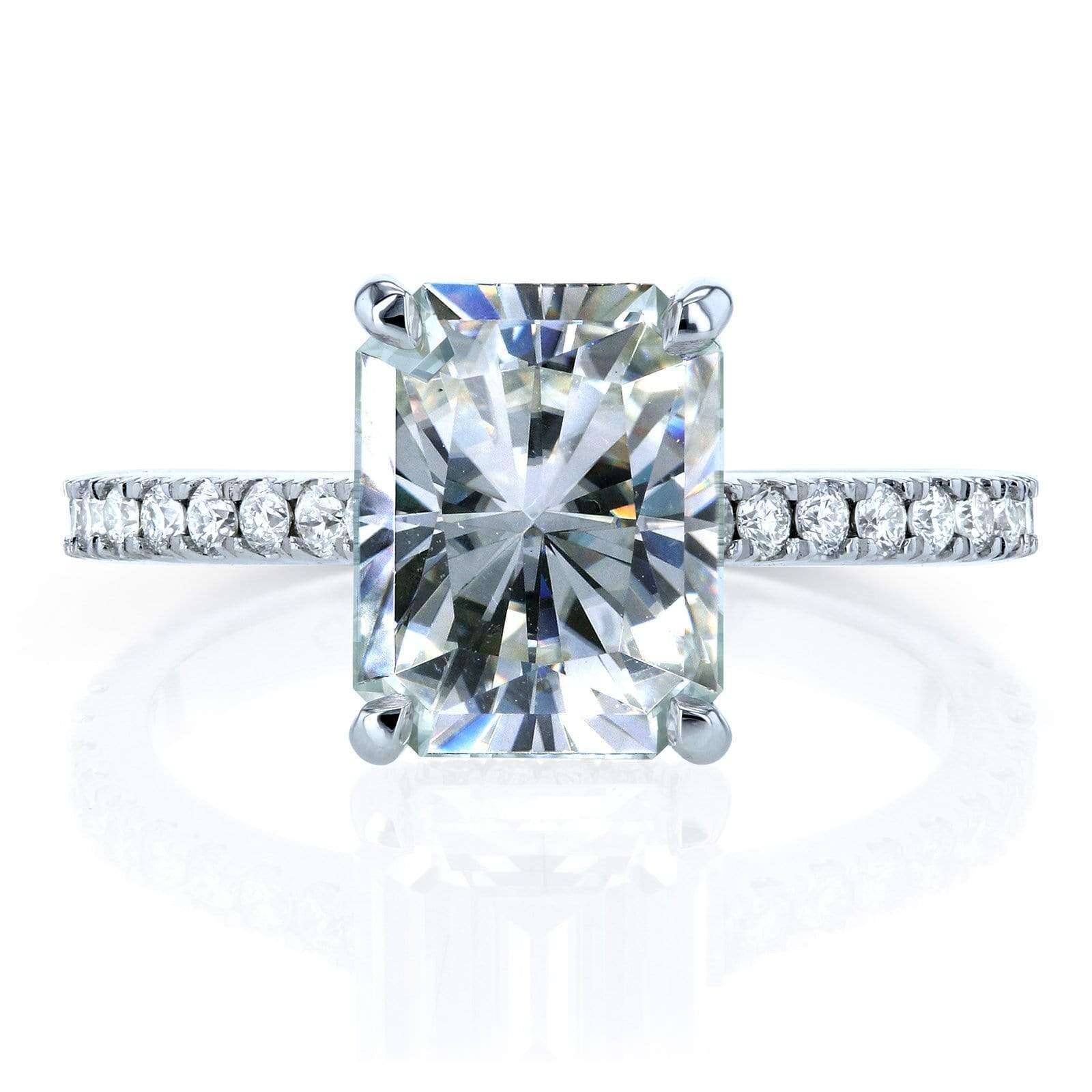 Kobelli Radiant-cut Moissanite and Diamond Engagement Ring 3 1/10 CTW 14k White Gold