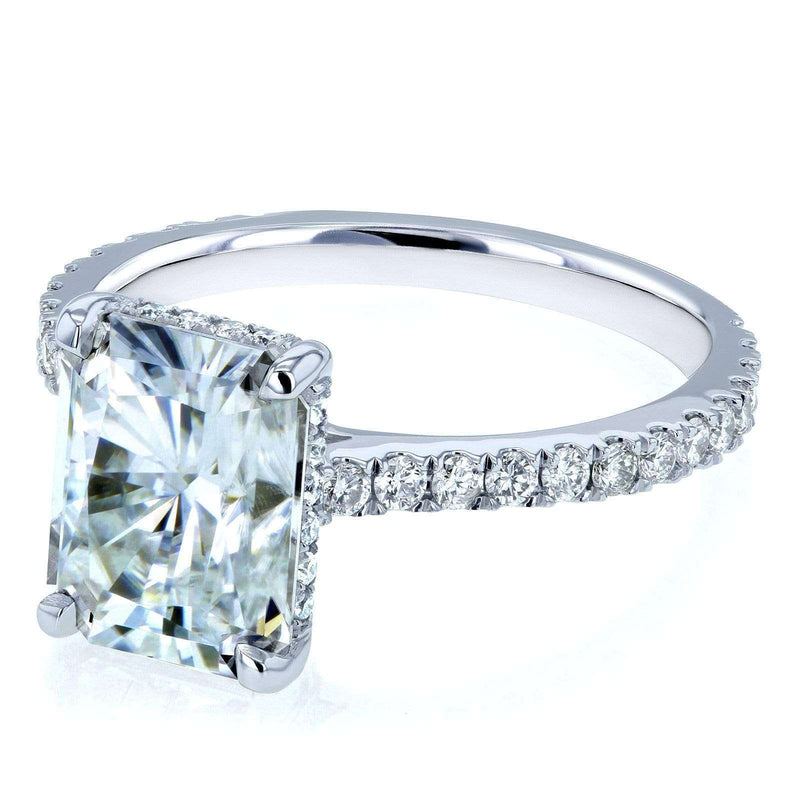 Kobelli Radiant-cut Moissanite and Diamond Engagement Ring 3 1/10 CTW 14k White Gold