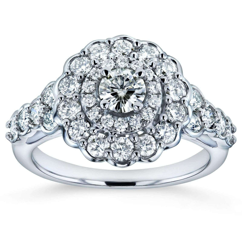 Kobelli Rosetta Engagement Ring Moisanite and Diamond Vintage Fashion
