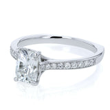 Kobelli Radiant Moissanite (HI) and Diamond Vintage Trellis Engagement Ring 1 2/5 CTW 14k White Gold