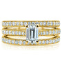 Kobelli Emerald Moissanite and Diamond Square European Shank Trellis Bridal Set 1 1/6 CTW 14k Yellow Gold, 3 Piece