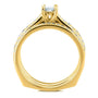 Kobelli Emerald Moissanite and Diamond Square European Shank Trellis Bridal Set 1 1/6 CTW 14k Yellow Gold, 3 Piece