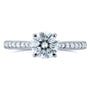Kobelli Round Moissanite (HI) and Diamond Vintage Trellis Engagement Ring 1 1/5 CTW 14k White Gold