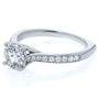 Kobelli Round Moissanite (HI) and Diamond Vintage Trellis Engagement Ring 1 1/5 CTW 14k White Gold