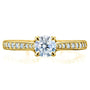Kobelli Round Moissanite and Diamond Square Shank Trellis Engagement Ring 5/8 CTW 14k Yellow Gold (HI/VS, GH/I)