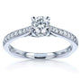 Kobelli Round Moissanite and Diamond Square Shank Trellis Engagement Ring 5/8 CTW 14k White Gold (HI/VS, GH/I)