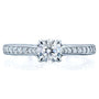 Kobelli Round Moissanite and Diamond Square Shank Trellis Engagement Ring 5/8 CTW 14k White Gold (HI/VS, GH/I)