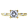 Kobelli Princess Moissanite and Diamond Square Shank Trellis Engagement Ring  1 1/10 CTW 14k Yellow Gold (HI/VS, GH/I)
