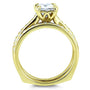 Kobelli Princess Moissanite and Diamond Square Shank Trellis Wedding Rings 1 1/3 CTW 14k Yellow Gold (HI/VS, GH/I)
