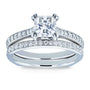 Kobelli Princess Moissanite and Diamond Square Shank Trellis Wedding Rings 1 1/3 CTW 14k White Gold (HI/VS, GH/I)