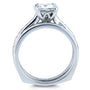 Kobelli Princess Moissanite and Diamond Square Shank Trellis Wedding Rings 1 1/3 CTW 14k White Gold (HI/VS, GH/I)