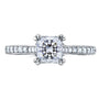 Kobelli Princess Moissanite and Diamond Square Shank Trellis Engagement Ring  1 1/10 CTW 14k White Gold (HI/VS, GH/I)