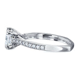 Kobelli Princess Moissanite and Diamond Square Shank Trellis Engagement Ring  1 1/10 CTW 14k White Gold (HI/VS, GH/I)