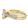 Kobelli Princess Moissanite and Diamond Square Shank Trellis Bridal Set  2 1/3 CTW 14k Yellow Gold (HI/VS, GH/I)