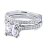 Kobelli Princess Moissanite and Diamond Square Shank Trellis Bridal Set  2 1/3 CTW 14k White Gold (HI/VS, GH/I)