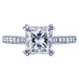 Kobelli Princess Moissanite and Diamond Square Shank Trellis Engagement Ring  2 1/10 CTW 14k White Gold (HI/VS, GH/I)