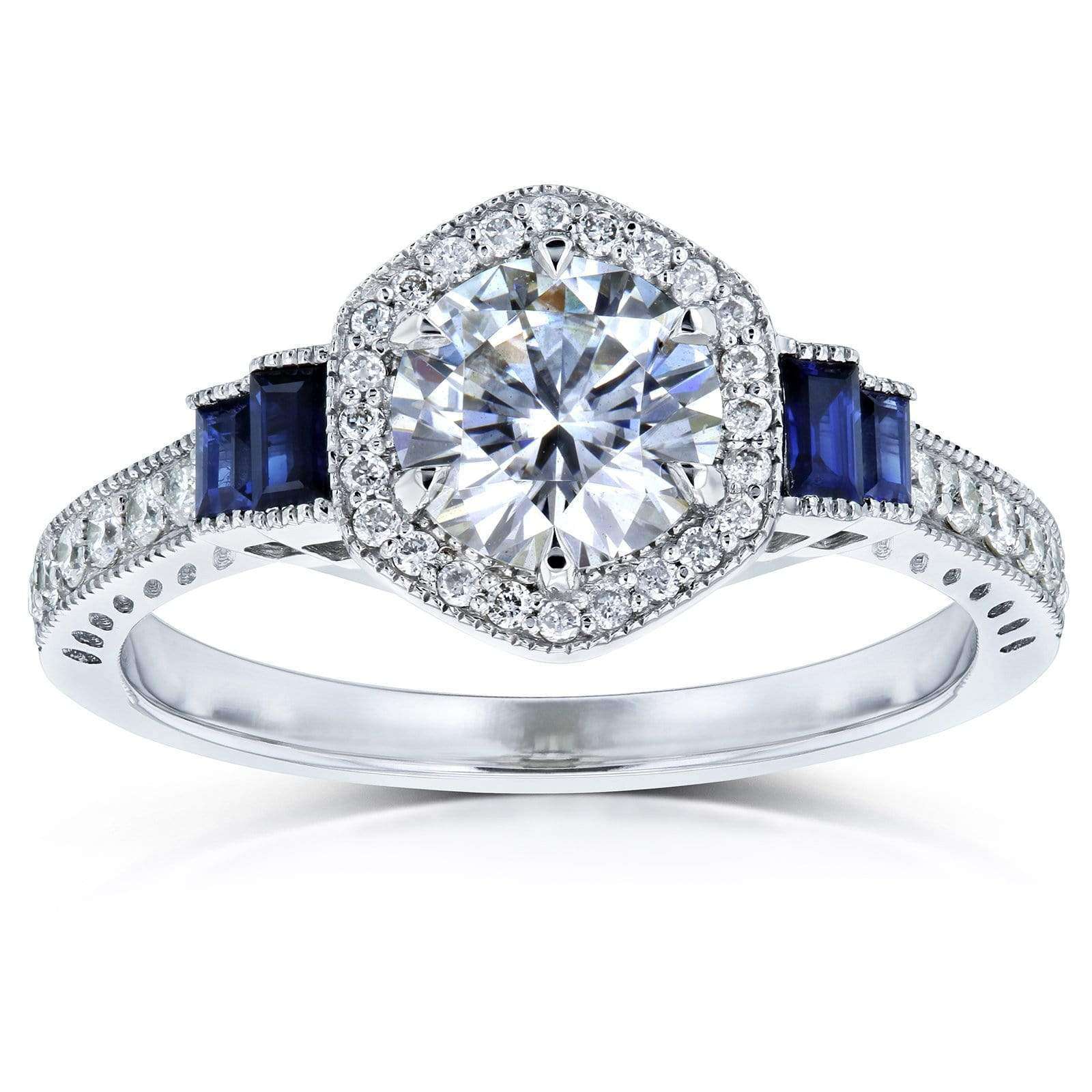 Kobelli Moissanite Diamond Sapphire Ring