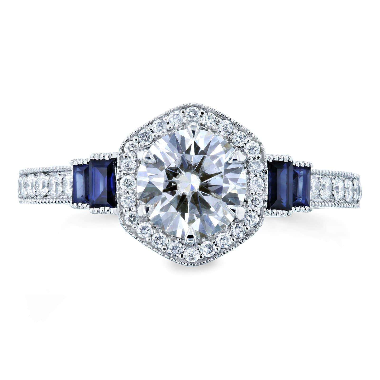 Kobelli Moissanite Diamond Sapphire Ring