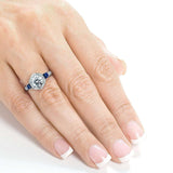 Kobelli Moissanit-Diamant-Saphir-Ring