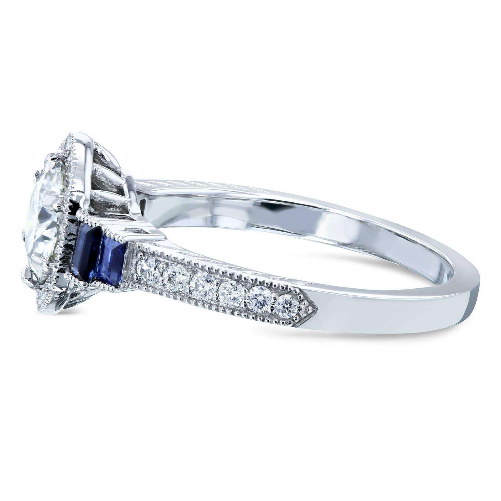 Kobelli Moissanite Diamond Sapphire Ring