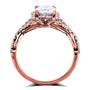 Kobelli Cushion Forever One Moissanite Halo Cross Shank Ring, 1-2/5 CTW 14k Gold