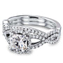 Kobelli Cushion Forever One Moissanite Halo Cross Shank Bridal Set, 1-1/2 CTW 14k Gold MZFO62465CU-ED/4.5W