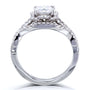 Kobelli Cushion Forever One Moissanite Halo Cross Shank Bridal Set, 1-1/2 CTW 14k Gold