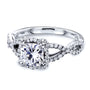 Kobelli Cushion Moissanite and Diamond Fancy Halo Cross Shank Ring, 1-2/5 CTW 14k Gold MZ62465CU-E/4.5W