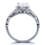 Kobelli Cushion Forever One Moissanite Halo Cross Shank Ring, 1-2/5 CTW 14k Gold