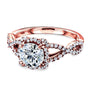 Kobelli Round Moissanite Fancy Halo Cross Shank Ring MZ62465R-E/4.5R