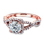 Kobelli Round Forever One Moissanite Halo Cross Shank Ring MZFO62465R-E/4.5R