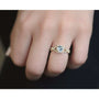 Kobelli Round Moissanite Fancy Halo Cross Shank Ring